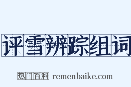 评雪辨踪组词是什么意思的图片